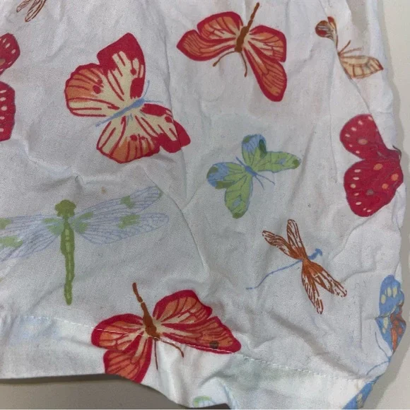 Mixit 100% Cotton Butterfly Pattern Ivory M Y2K Drawstring Shorts FLAW - Picture 3 of 7